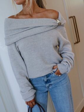 These three boutique Riley bubble sweater grey NWT